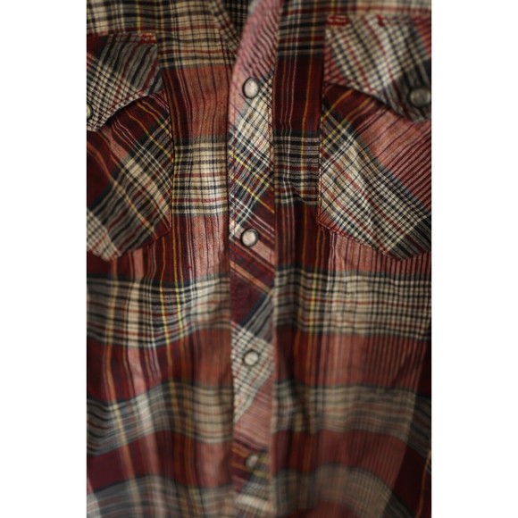 Vans Shirt Adult Small Red Check Pearl Snap Long Sleeve Skate  Casual Mens - Picture 6 of 10